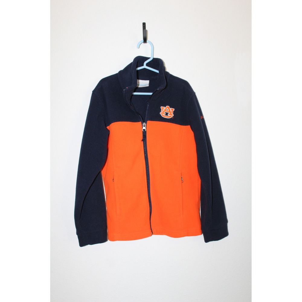 Columbia Kids Auburn Tigers Fleece Jacket Navy Orange Full Zip Size S 8 AY0022